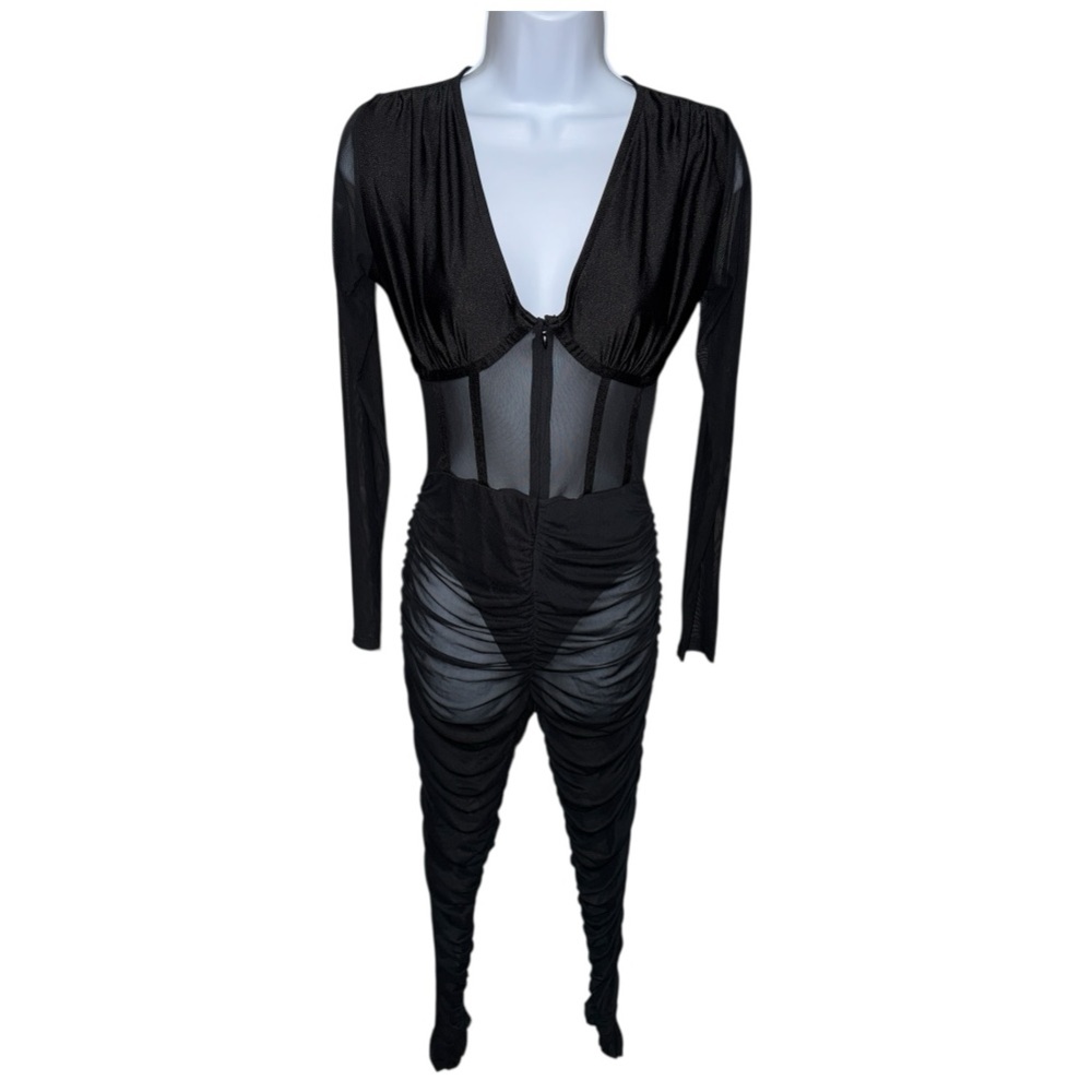 Women’s Black Jade See Through Jumpsuit - S